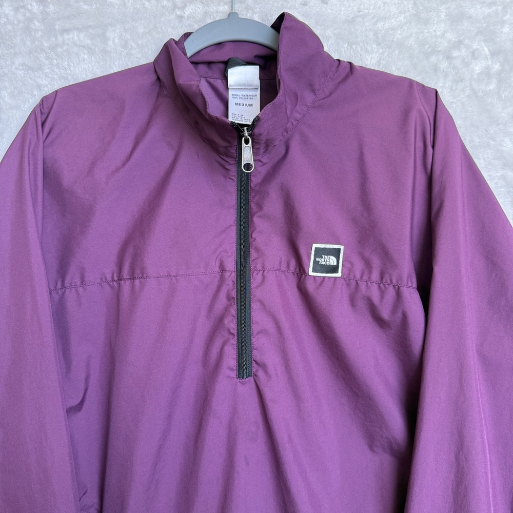 The North Face Mens Medium Purple 1/4 Zip Windbreaker Pullover Jacket RN